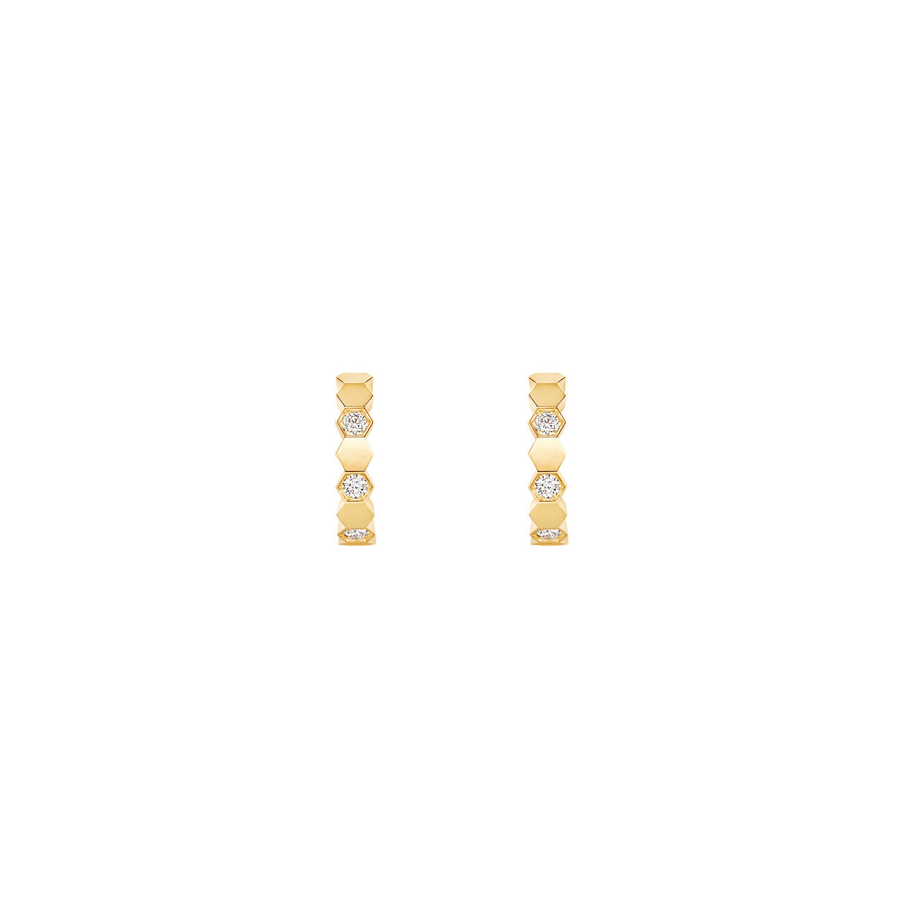 Chaumet Bee My Love Small Yellow Gold and Diamond Hoop Earrings image number 0